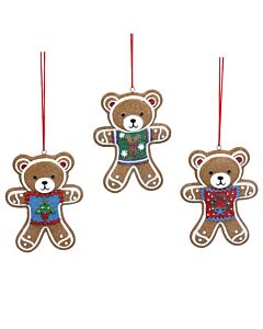 Gisela Graham Gingerbread Teddy w Jumper Decoration